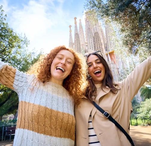 Two young caucasian women taking a selfie